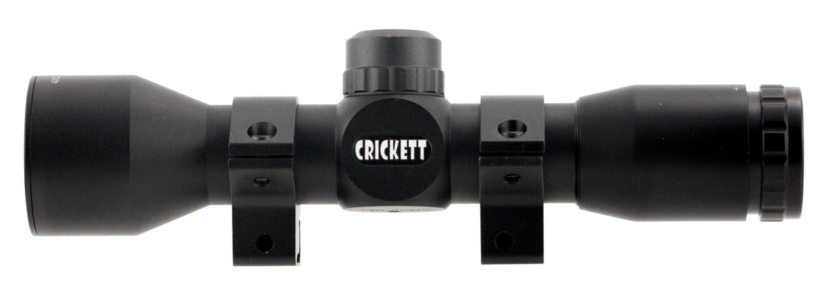 Crickett Compact Rimfire Rifle Scope Black 4x32mm 1" Tube Mil-Dot Reticle with 3/8" Rings