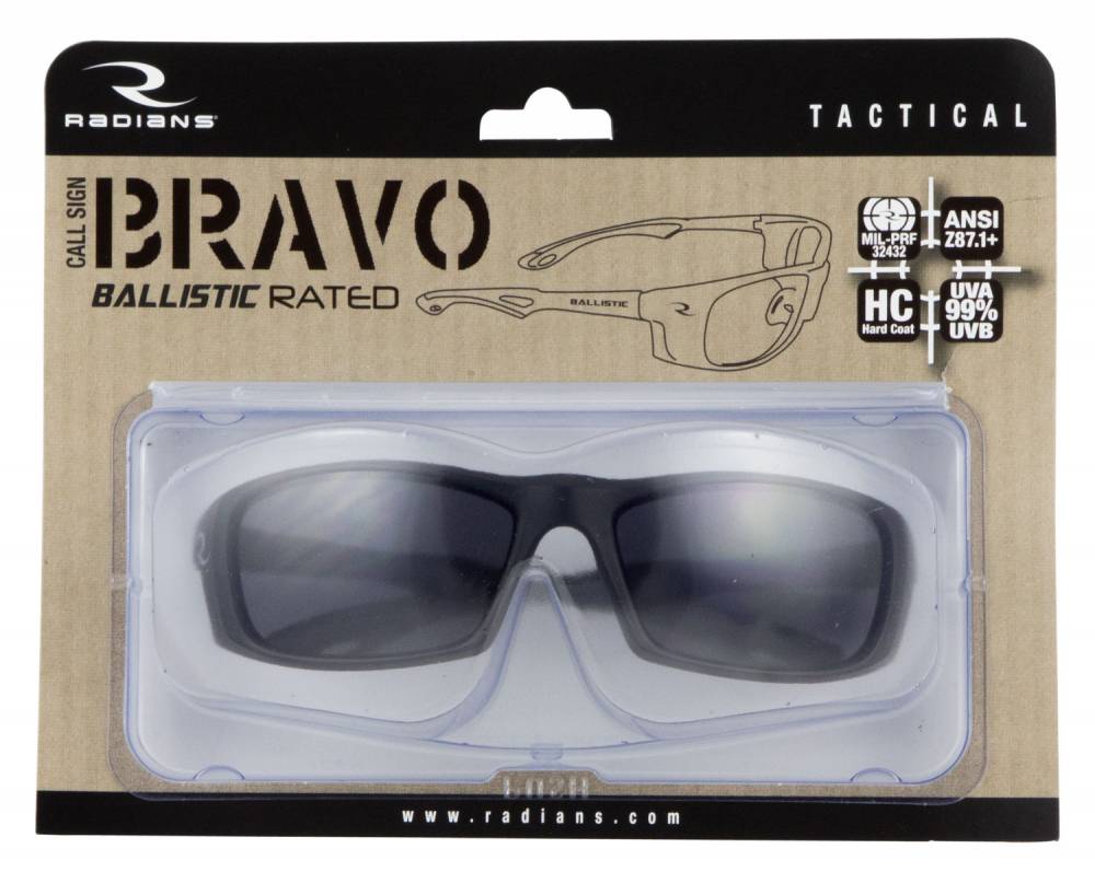 Radians Smoke Lens Shooting Glasses Matte Black Frame Adjustable Rubber Nosepiece