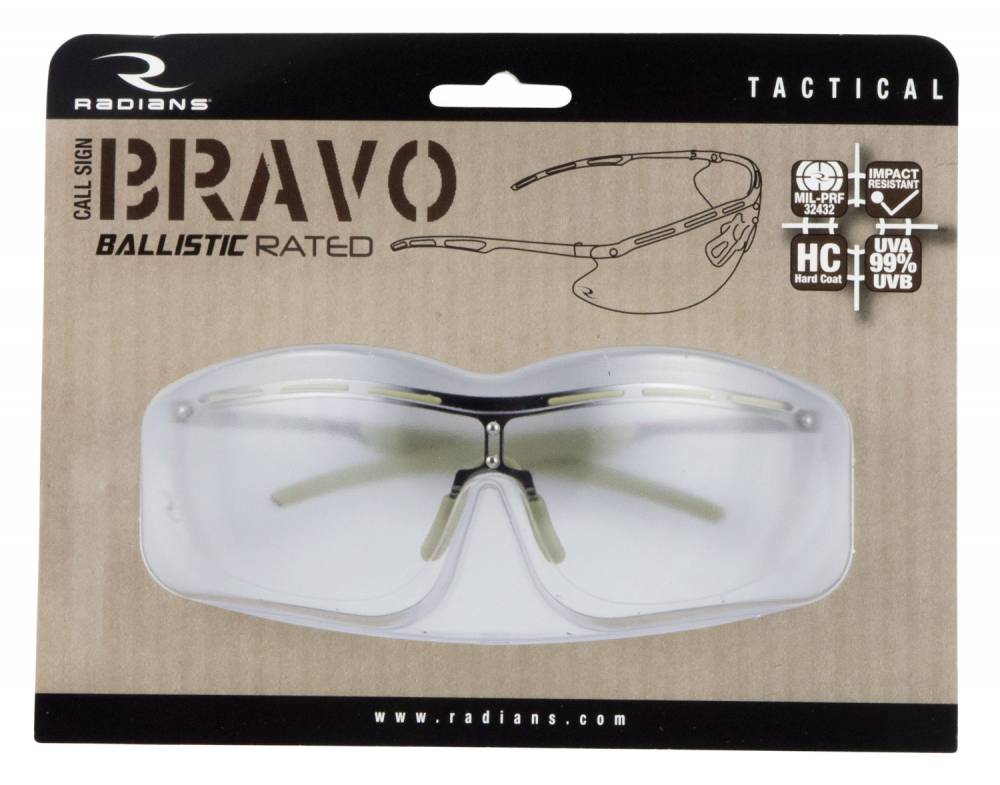 Radians CSB1011BX Bravo Clear Lens Eye Protection Silver Frame 1 Pair