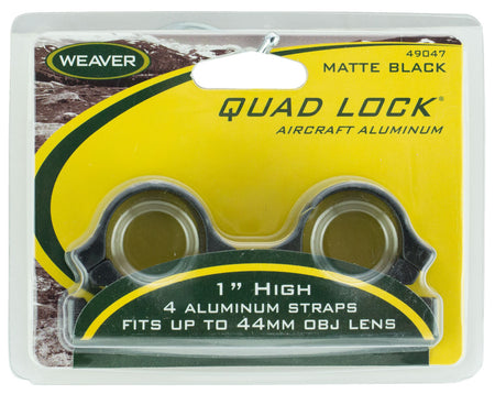 Weaver 49047 Quad Lock 1" High Detachable Rings Matte Black