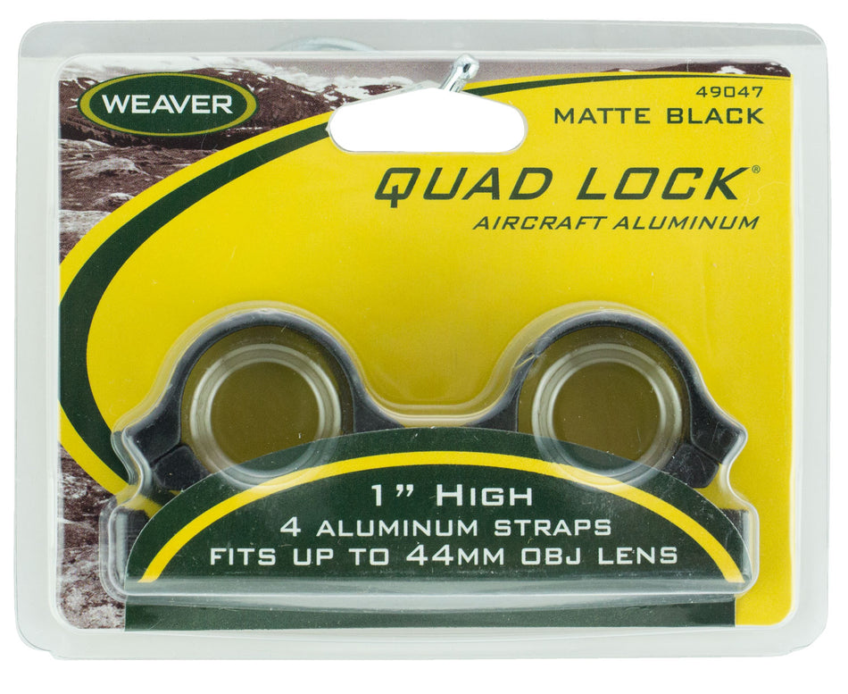 Weaver 49047 Quad Lock 1" High Detachable Rings Matte Black