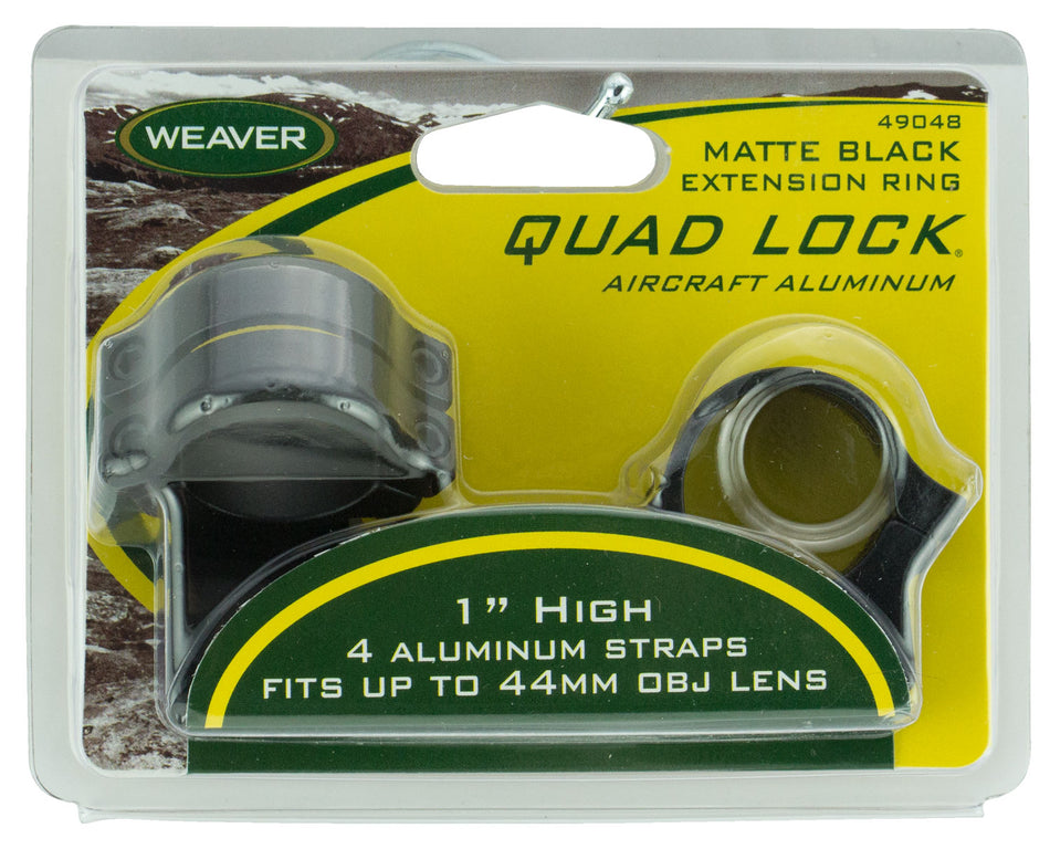 Weaver 49048 Quad Lock 1" High Extended Detachable Rings Matte Black