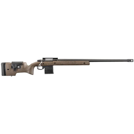 RUGER HAWKEYE LR TRGT 308WIN BOLT 26" MT BLK THRDE BBL, SPECK BLK/BRN LAM STOCK, 10RD DETACH MAG