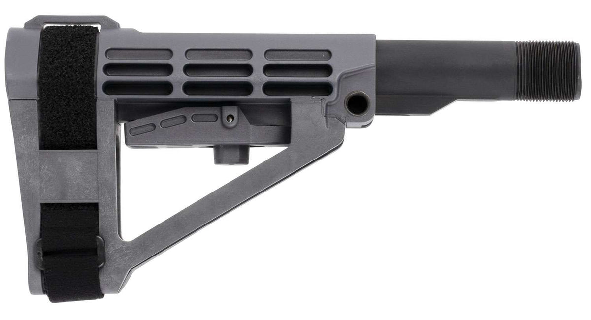 SB Tactical SBA4 Stealth Gray 5-Pos Pistol Brace with 6-Position Mil-Spec Carbine Extension