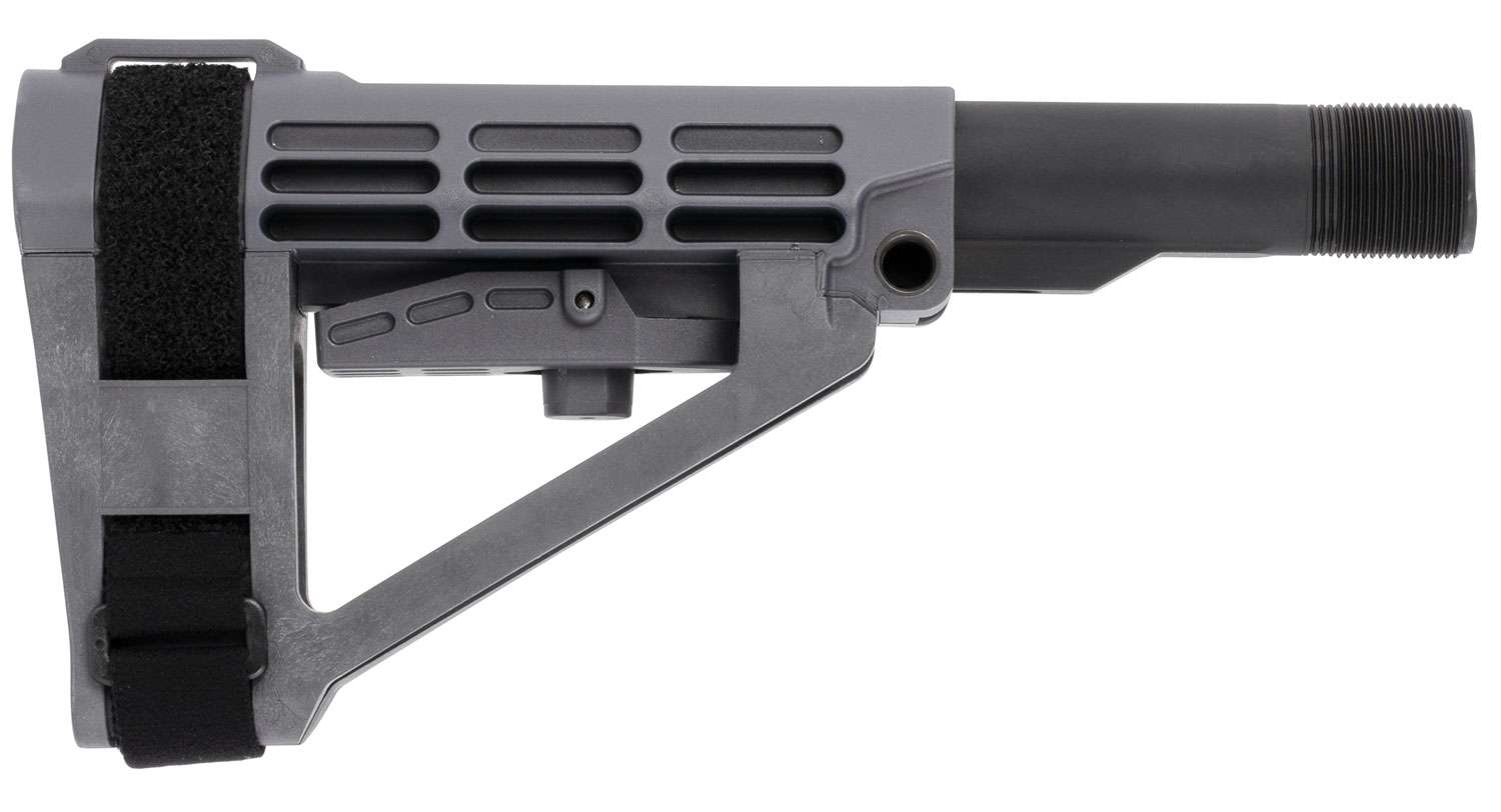 SB Tactical SBA4 Stealth Gray 5-Pos Pistol Brace with 6-Position Mil-Spec Carbine Extension