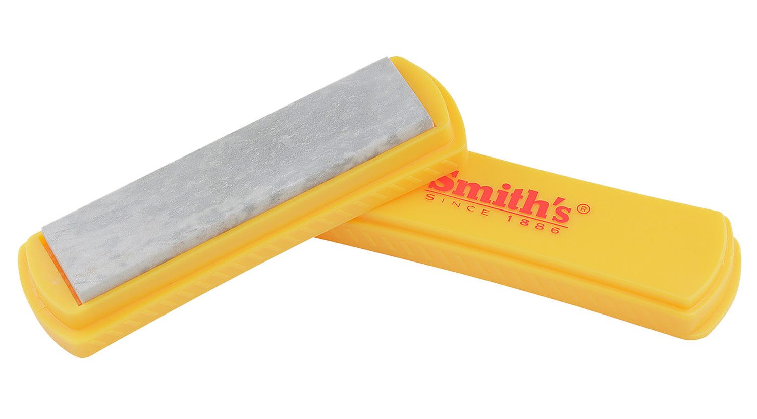 Smiths 50556 Arkansas 4" Knife Sharpening Stone with Protective Lid Plastic Handle White/Yellow