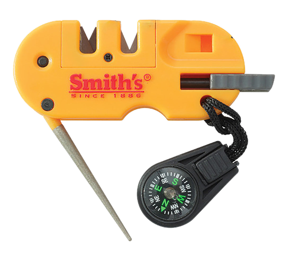 Smiths 50364 Pocket Pal X2 Outdoor Sharpener and Survival Tool Diamond Rod Fire Starter Yellow