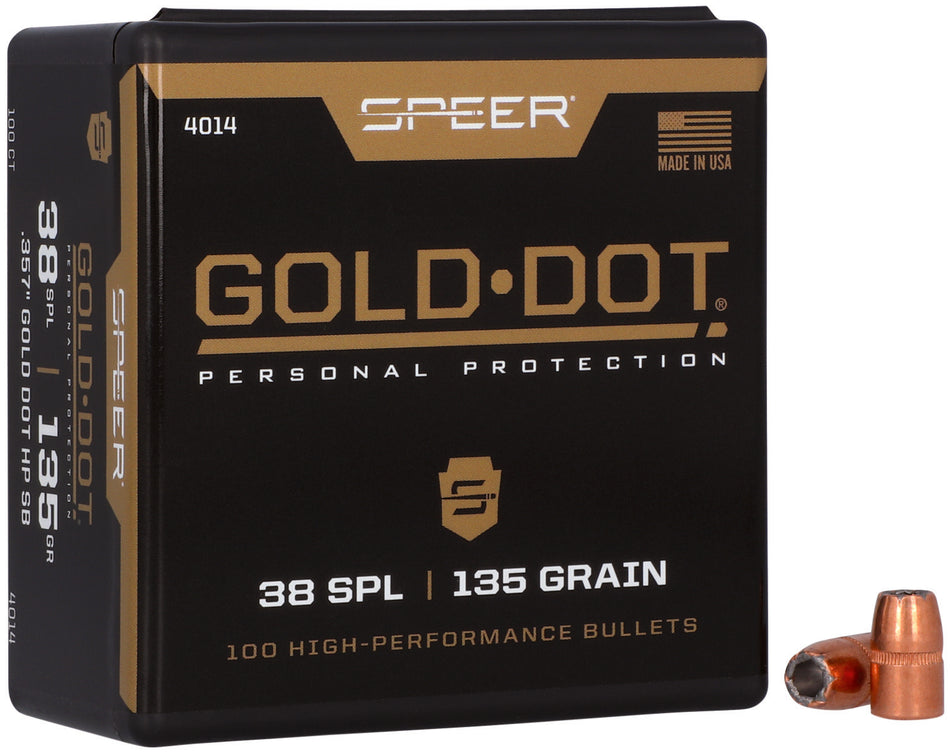 Speer 4014 Gold Dot .38 Special 135gr Hollow Point Personal Protection Bullets 100/Box