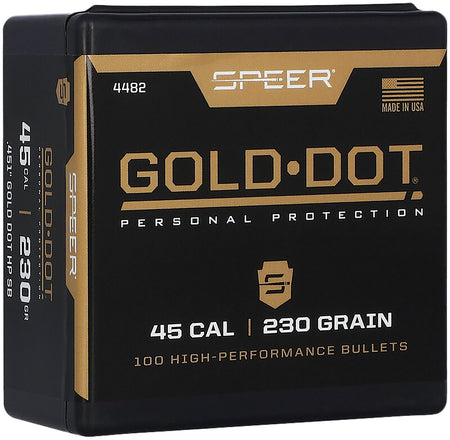 Speer 4482 Gold Dot .45 Cal 230gr Hollow Point Short Barrel Bullets 100/Box