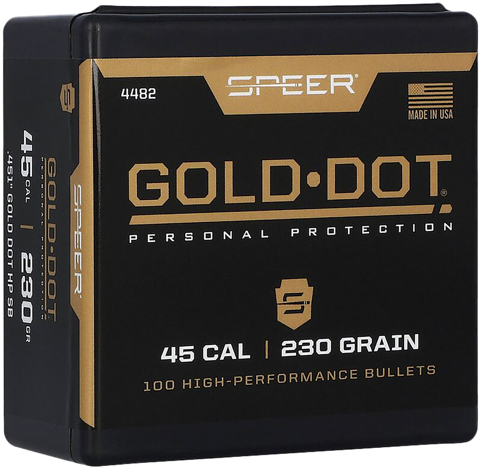 Speer 4482 Gold Dot .45 Cal 230gr Hollow Point Short Barrel Bullets 100/Box