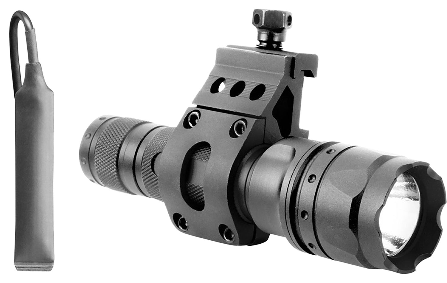 Aim Sports FHD500B Rail Mount Flashlight 500 Lumens White CREE LED Black Anodized Finish