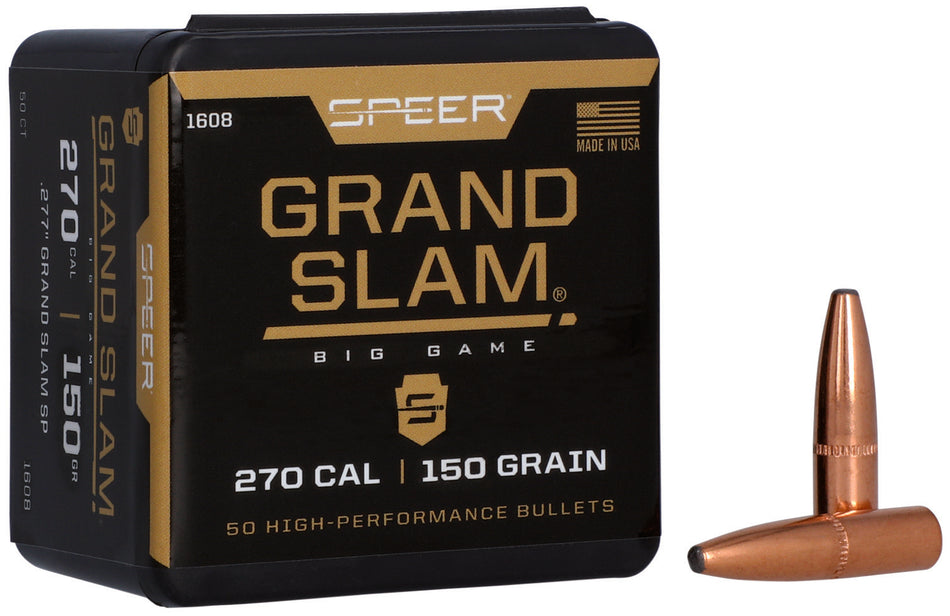 Speer Grand Slam 270 Cal 150gr Soft Point Reloading Bullets 50 Per Box