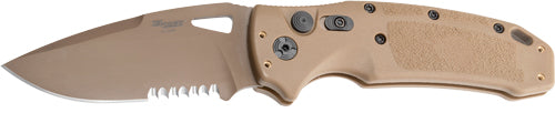 Hogue K320A M17 Auto Folder Drop Point Blade 3.5" Tan Polymer Frame