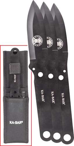 Ka-Bar Throwing Knife 3-Pack Set 9.75" OAL 4" Blade with Carry Pouch