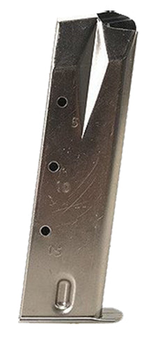 Mec-Gar MGRP8515N 9mm Luger 15rd Nickel Finish Magazine for Ruger P94/P95/P89