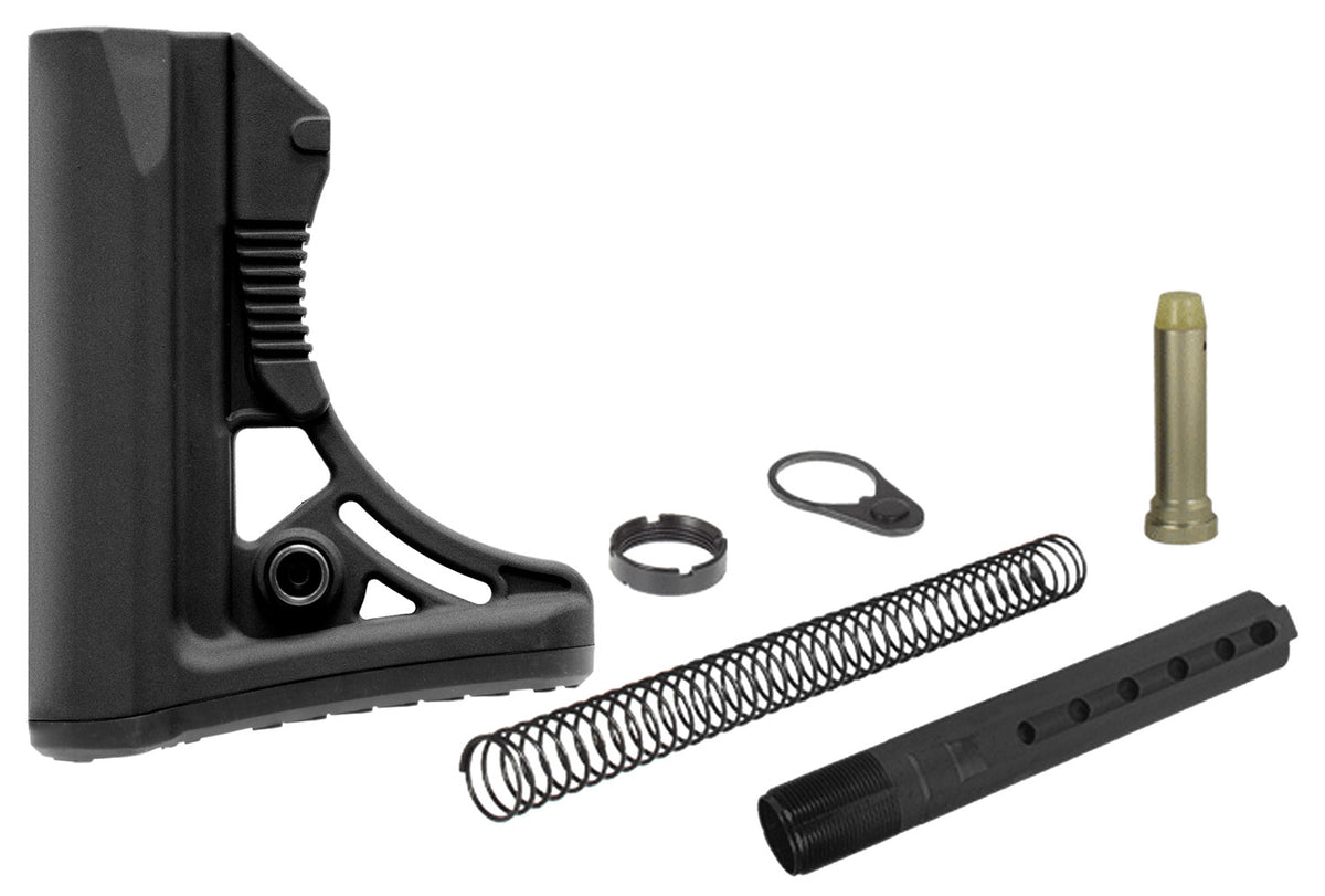 UTG Pro OPS Ready S3 AR-15/M16 Mil-Spec Compact 6-Position Stock Kit Black Polymer