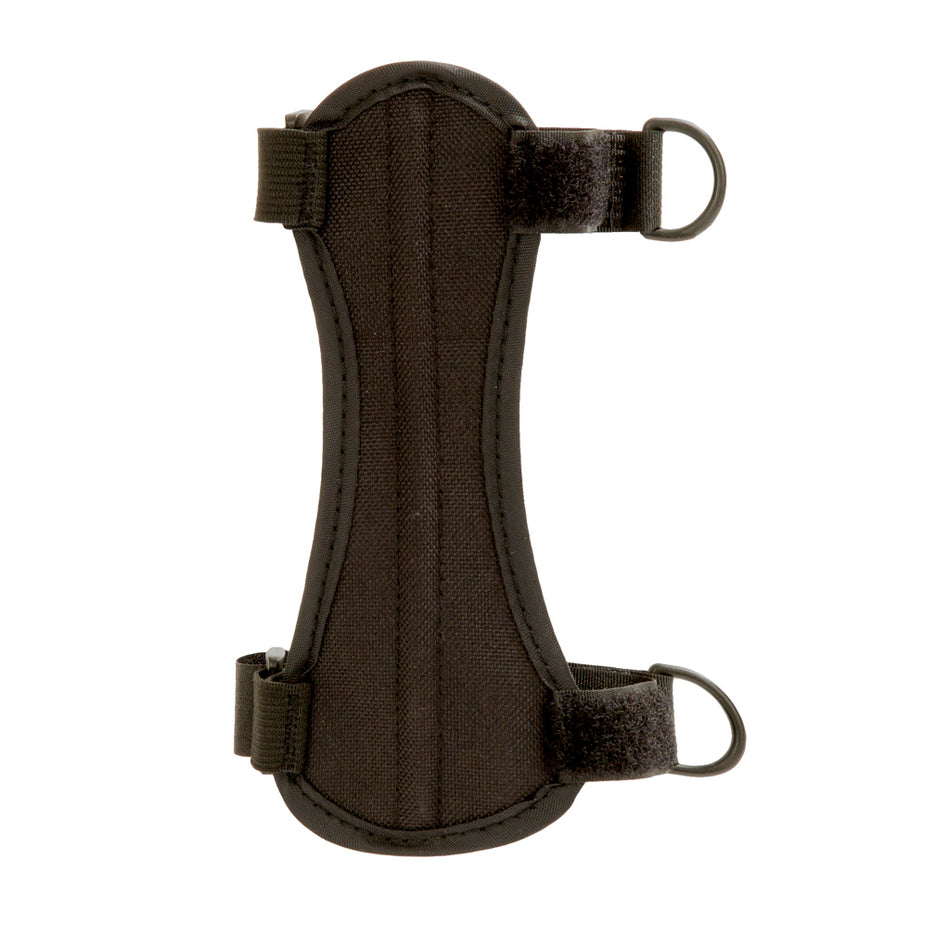 October Mountain Black Youth and Adult Archery Arm Guard with D-Ring Straps