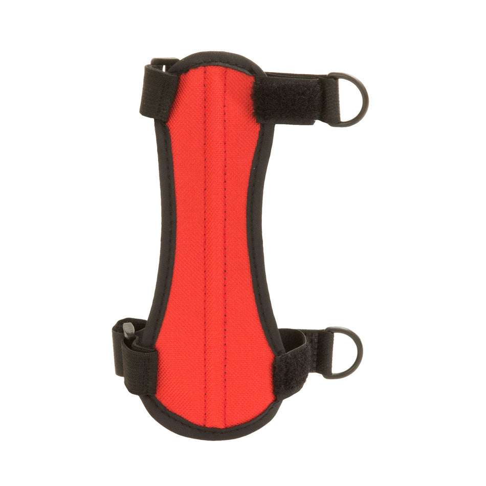 October Mountain Red Youth and Adult Archery Arm Guard with D-Ring Straps