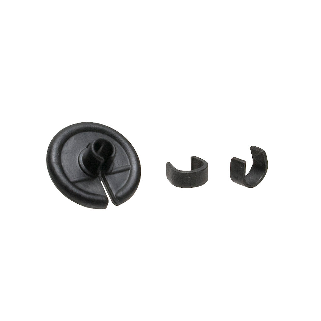 October Mountain Archery Kisser Button Black 9/16 in. with C-Clips 100 pk.