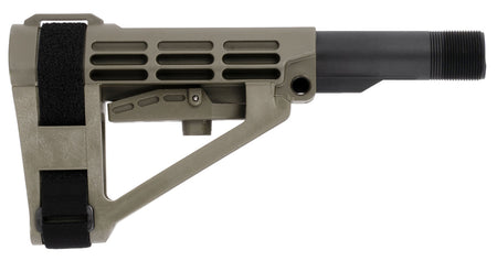 SB Tactical SBA4 OD Green 5-Pos Adjustable Brace with 6-Position Mil-Spec Carbine Extension