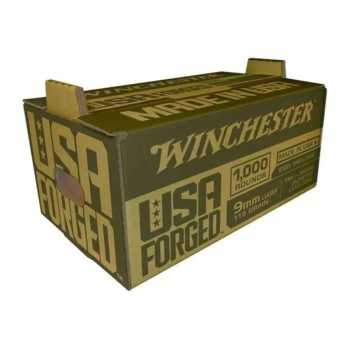 Winchester USA Forged 9mm Luger / Parabellum 115 grain Full Metal Jacket ammunition