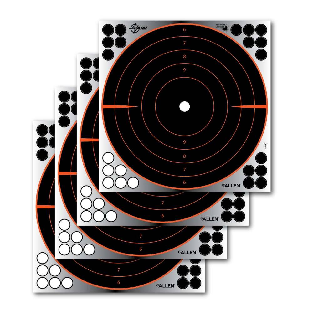 Allen EZ Aim 12x12 Bullseye Target Sheets - 4 Count
