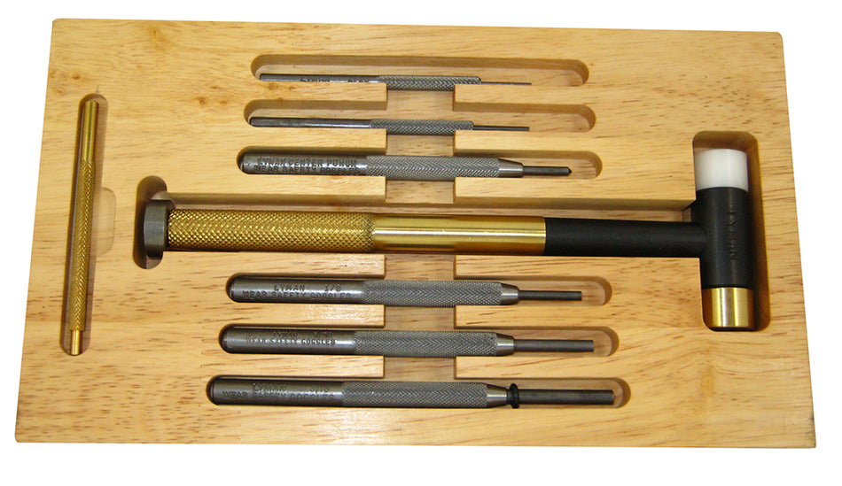 Lyman 7031298 Gunsmith Deluxe Hammer and Punch Kit Hardwood Storage Case
