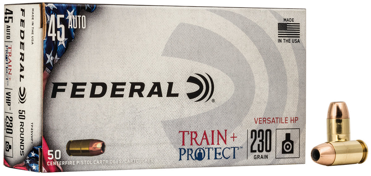 Federal Train & Protect Versatile Hollow Point 230 Grain .45 ACP/Auto 850 fps