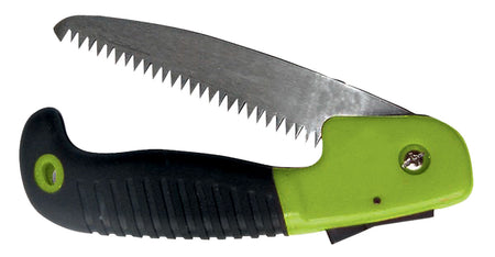 HME Folding Saw 7" Carbon Steel Blade Black Polymer Pistol Grip with Open/Close Blade Lock for Trail Clearing and Camping