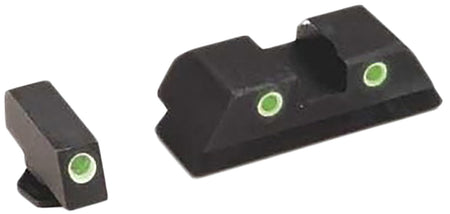 AmeriGlo Classic Tritium Sight Set GL119 Glock Gen 1-4 - Green Front & Rear White Outline