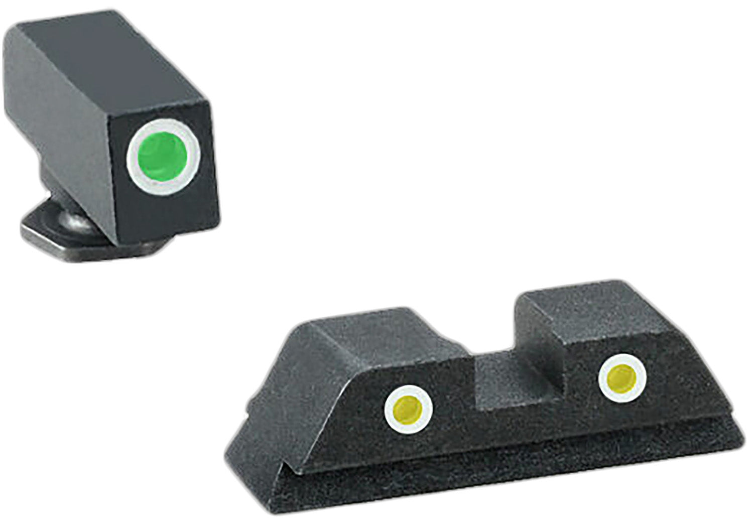 AmeriGlo Classic Tritium Sight Set GL115 Glock Gen 1-4 - Green Front Yellow Rear Outline