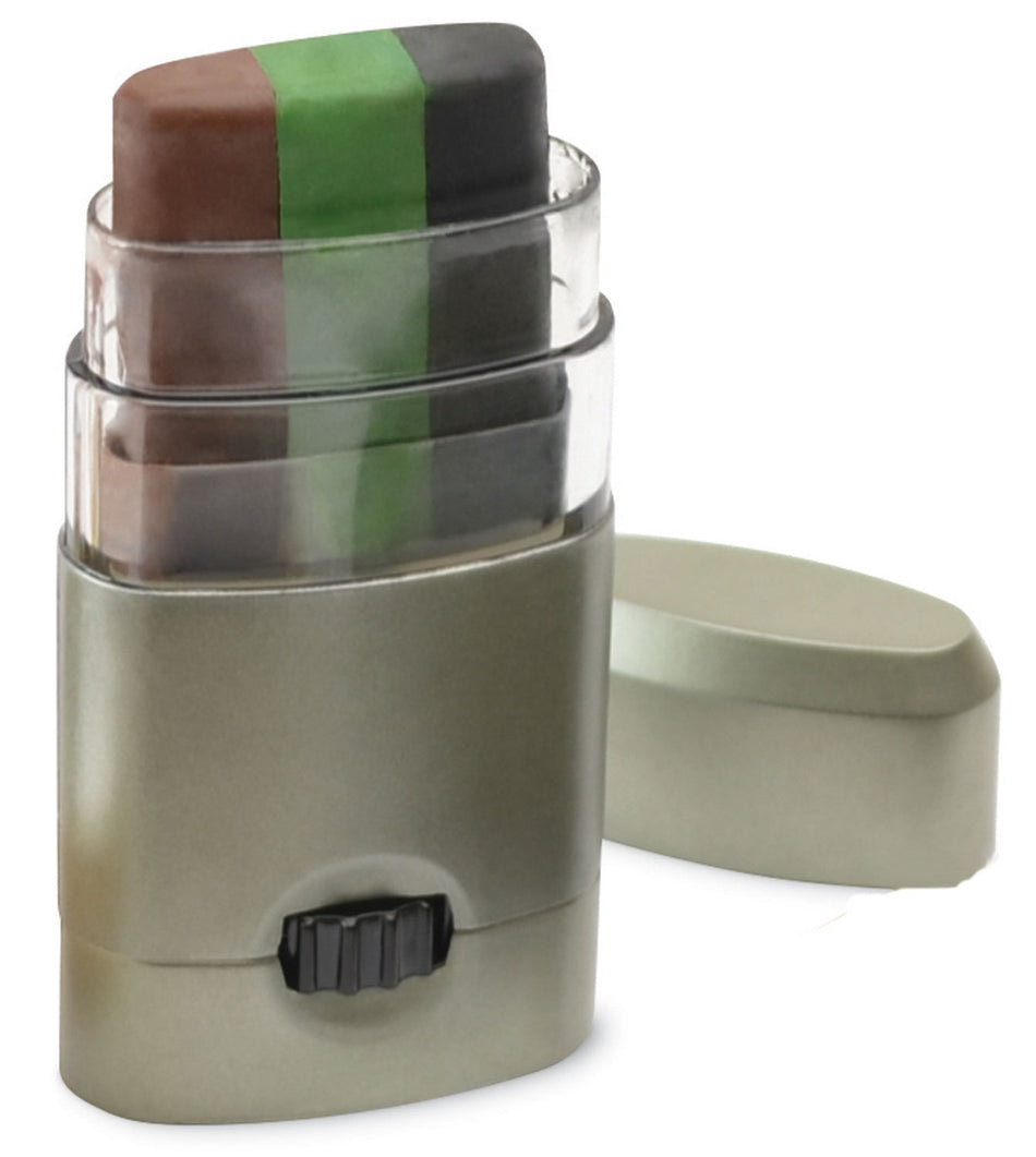 HME Camo Face Paint Stick Black Brown and Dark Green Mess Free Application
