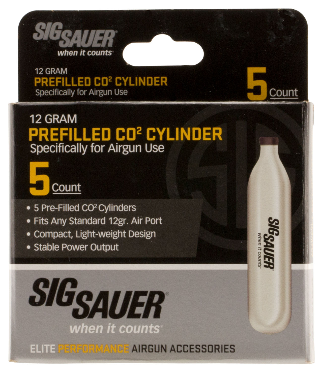 Sig Sauer AC125 Airgun CO2 Cylinder 12 Gram 5 Per Pack