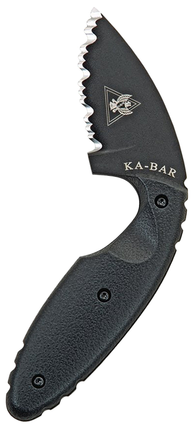 Ka-Bar 1481 TDI LE 2.31" Fixed Drop Point Serrated Blade, AUS-8A SS, Black Zytel Handle, Includes Belt Clip