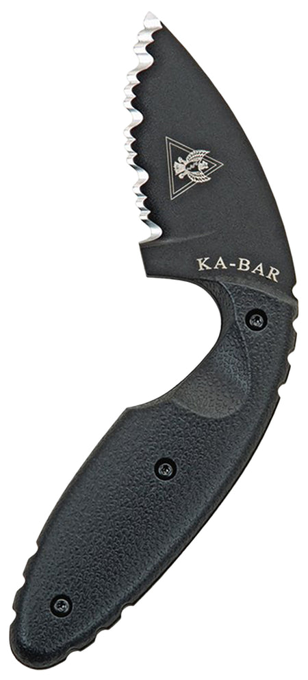 Ka-Bar 1481 TDI LE 2.31" Fixed Drop Point Serrated Blade, AUS-8A SS, Black Zytel Handle, Includes Belt Clip