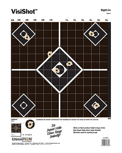 Champion 45804 VisiShot Five Diamond Paper Pistol and Rifle Target 10 Pack