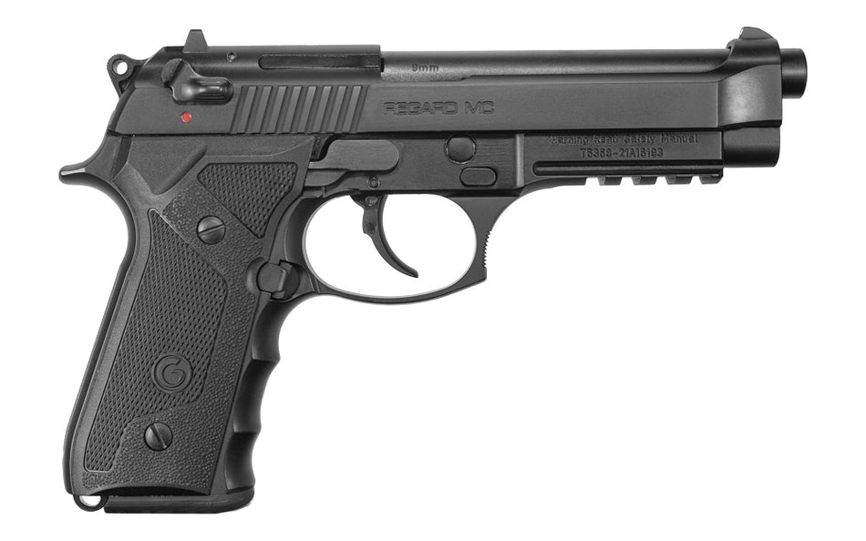 EAA GIRSAN 390080 Regard MC Full Size 9mm Luger 18+1 4.90" Black Steel Barrel, Blued Serrated Slide, Black Aluminum Frame w/Picatinny Rail, Black Polymer Grips, Ambidextrous