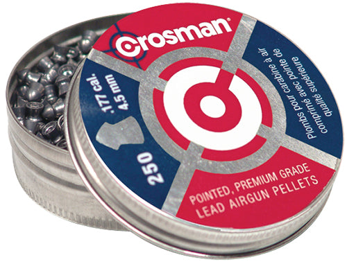 Crosman Premier .177 Pointed Lead Pellet 250-Count Resealable Tin