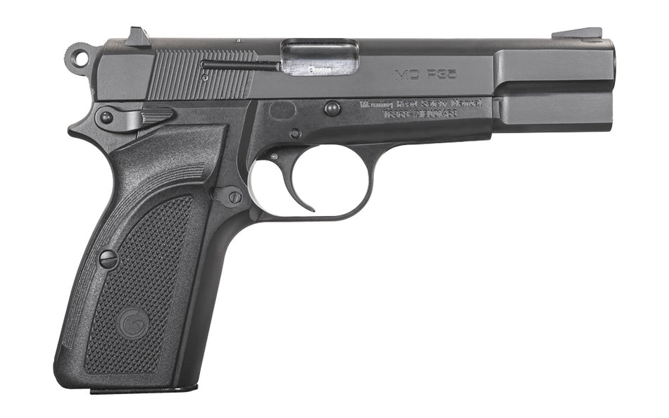 EAA GIRSAN 390450 MC P35 9mm Luger 15+1, 4.87" Black Steel Barrel, Black Serrated Steel Slide, Matte Black Steel Frame Black, Checkered Polymer Grip, Ambidextrous