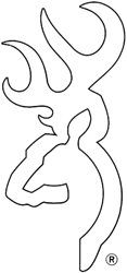 Browning Buck Mark White Vinyl Flat Decal 6 Inch
