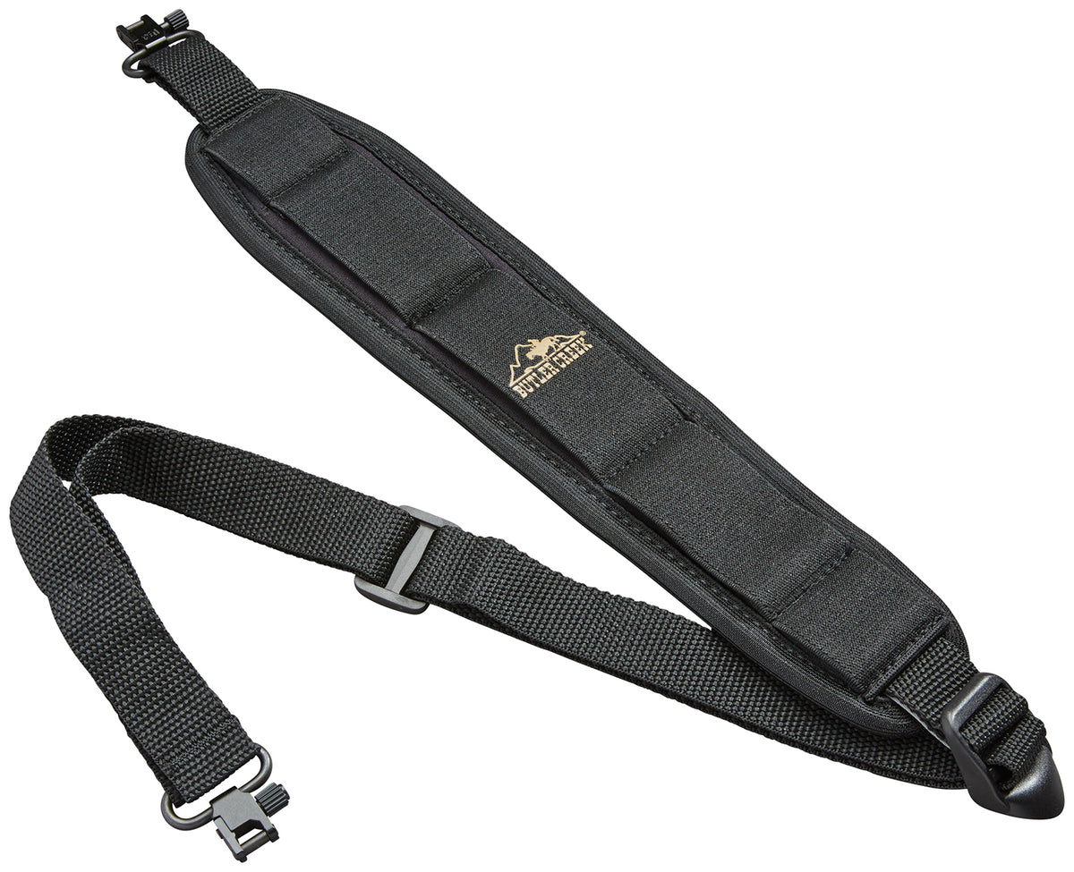 Butler Creek Comfort Stretch Padded Rifle Sling Black Neoprene Non-Slip Grippers QD Swivel