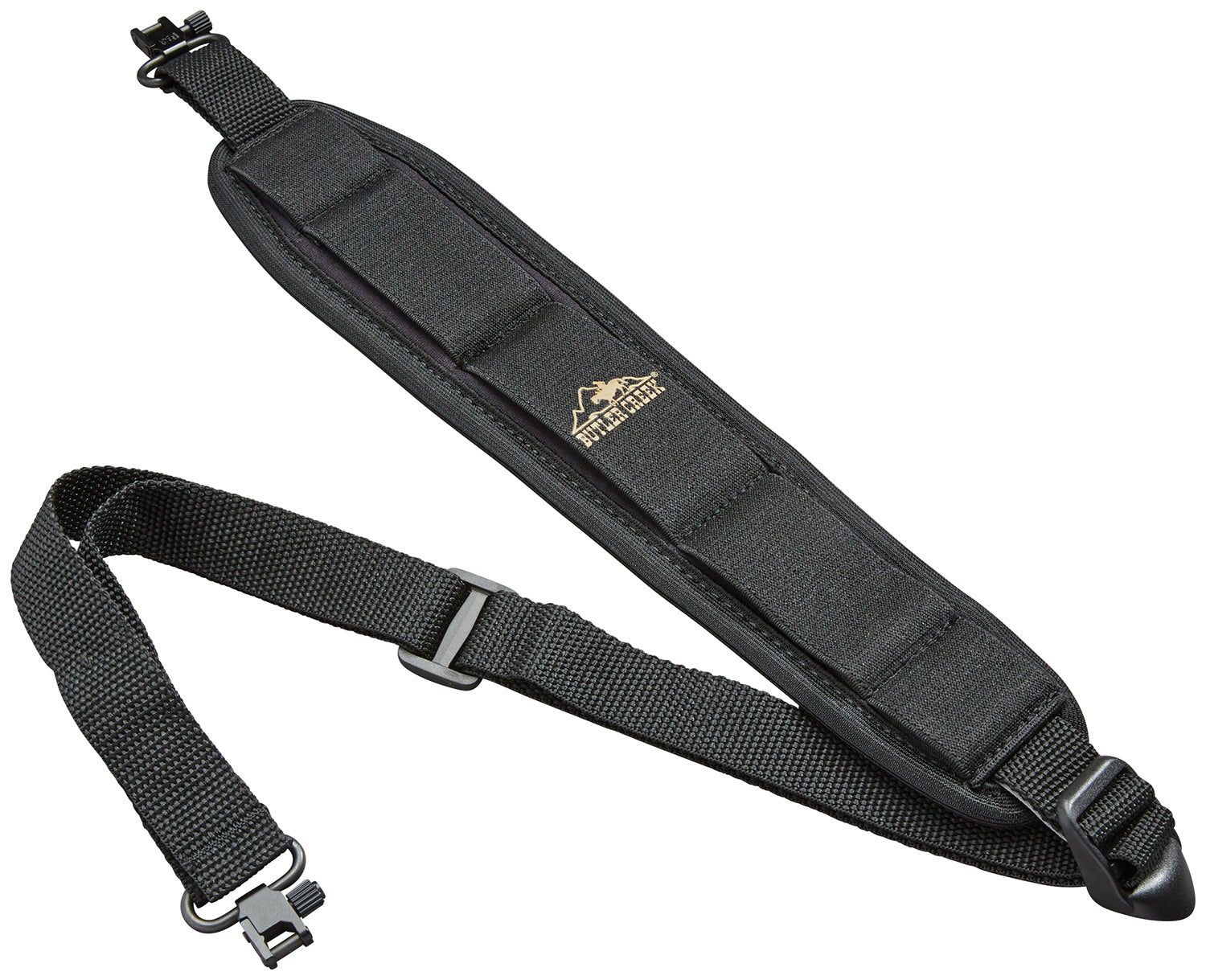 Butler Creek Comfort Stretch Padded Rifle Sling Black Neoprene Non-Slip Grippers QD Swivel