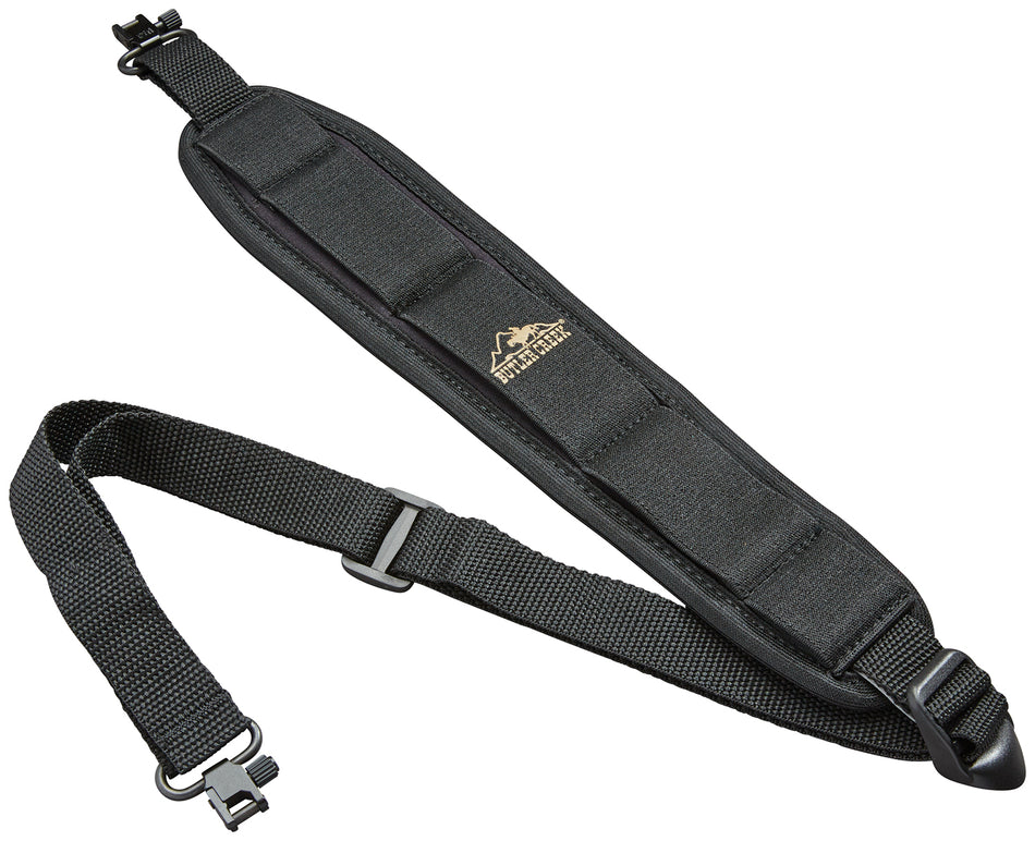 Butler Creek Comfort Stretch Padded Rifle Sling Black Neoprene Non-Slip Grippers QD Swivel