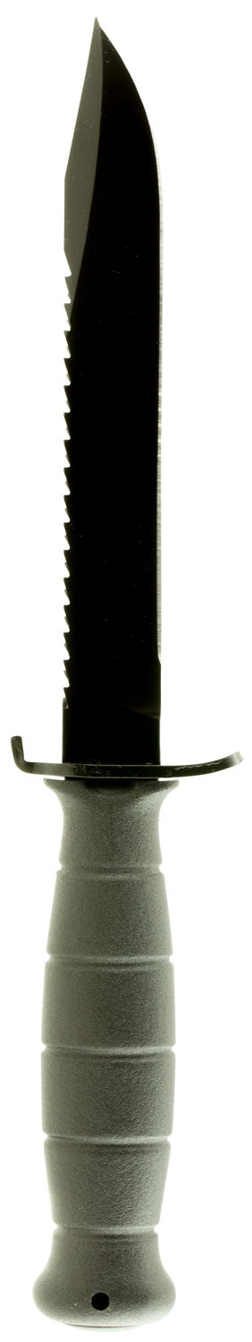Glock Fixed Blade Field Knife 7" Clip Point/Saw Carbon Steel, Black Textured Trimond Polymer Handle