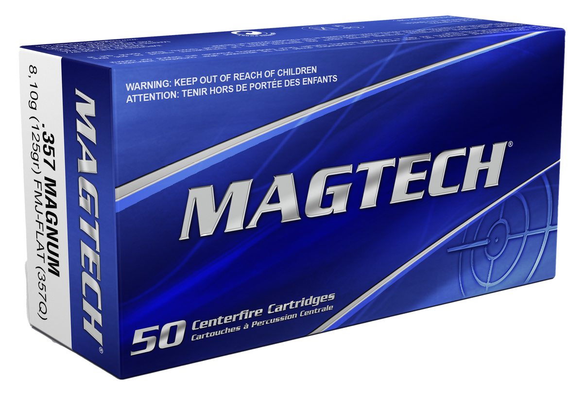 Magtech Sport Shooting Range/Training Full Metal Jacket Flat Point 125 Grain .357 Magnum 1405 fps