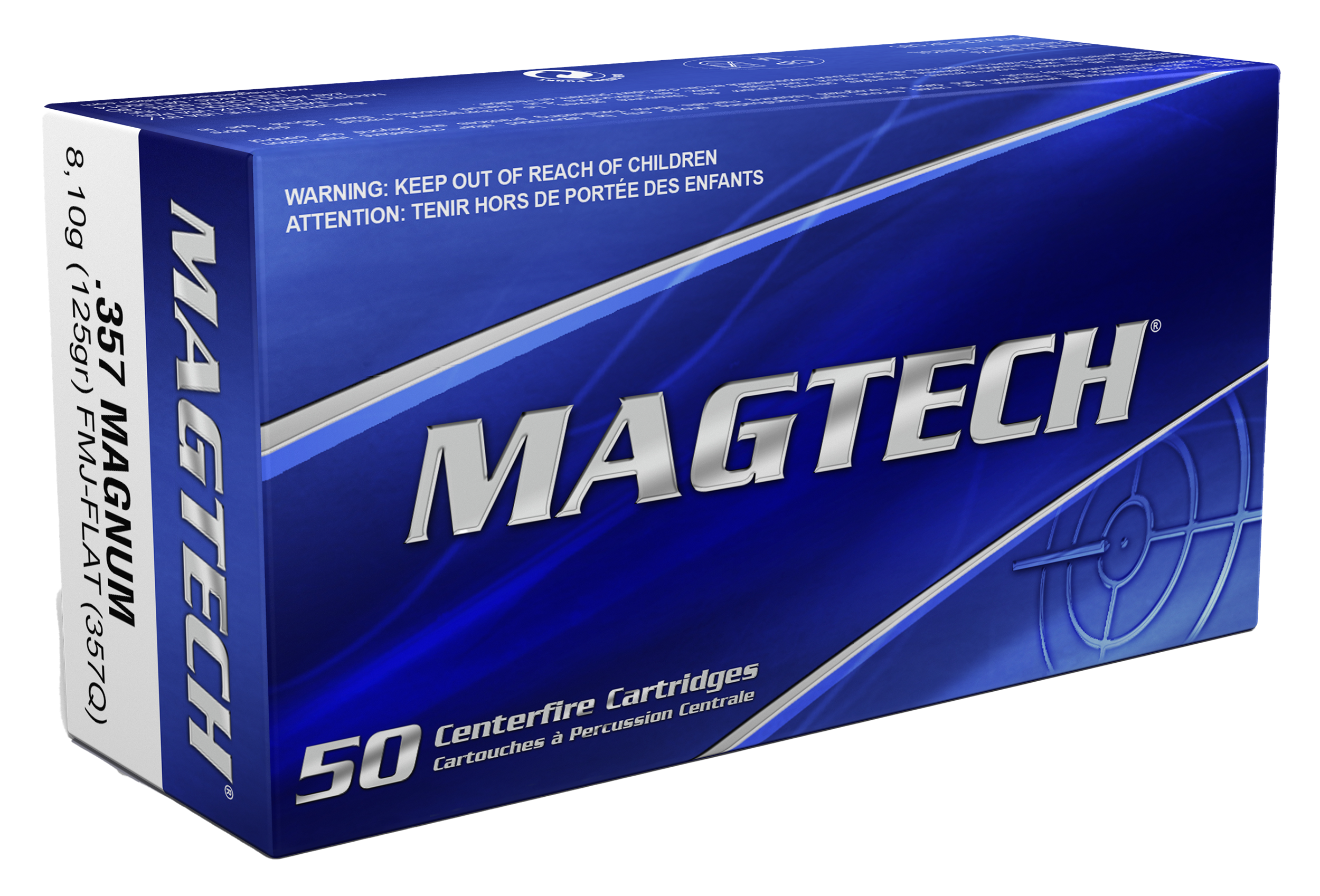 Magtech Sport Shooting Range/Training Full Metal Jacket Flat Point 125 Grain .357 Magnum 1405 fps