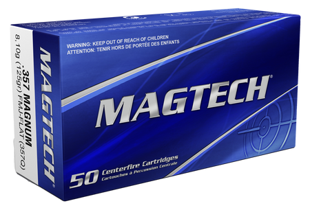 Magtech Sport Shooting Range/Training Full Metal Jacket Flat Point 125 Grain .357 Magnum 1405 fps