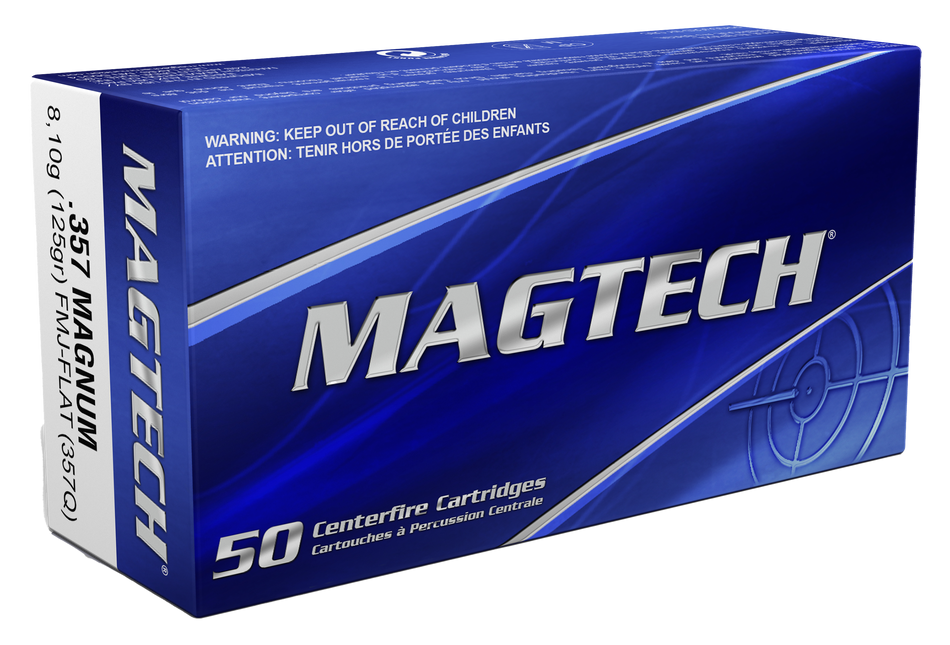 Magtech Sport Shooting Range/Training Full Metal Jacket Flat Point 125 Grain .357 Magnum 1405 fps