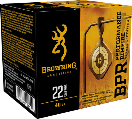 Browning BPR Performance Rimfire Lead Round Nose 40 Grain .22 Long Rifle 1255 fps