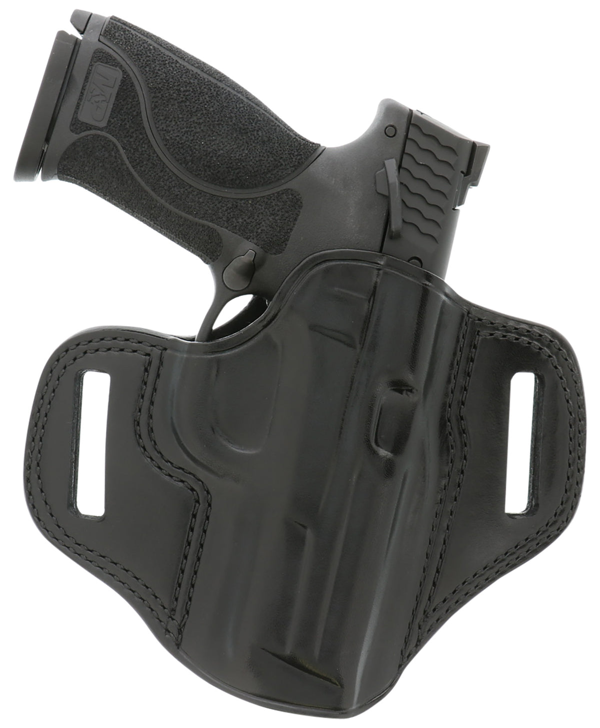 Galco CM212B Combat Master OWB Pancake-Style Black Leather Holster for 5" 1911, Belt Slide, RH